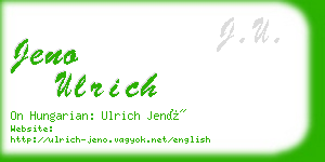 jeno ulrich business card